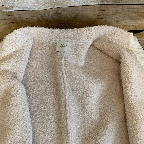 J Jill faux suede Shearling zipper vest Sz XL - Picture 4 of 4